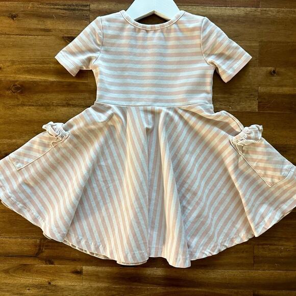 Jane and Jo Annie Knit Dress Pink White Sweetie Pie Stripe Short Sleeve Girls 2T - Picture 5 of 8